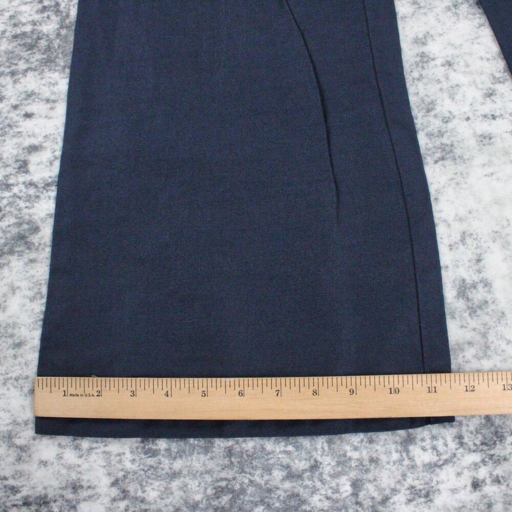 Gap Khakis Chino Pants Womens Size 10 Blue Navy Linen Cotton Y2K Relaxed - Picture 2 of 10